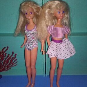 Barbie Doll Vintage Skipper Beach Blast & Pet Pals  Bundle damaged